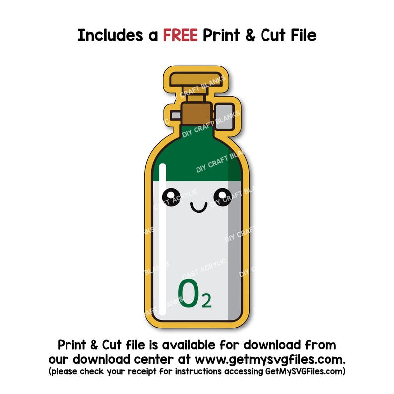 Kawaii Oxygen Tank Acrylic Blank: DIY Craft Shape (SVG File) - Etsy