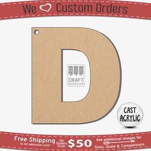 Letra D Sans Serif Acrílico Craft Blank para llaveros, Alfabeto D Crafting Blank, Arial mayúscula Negro D