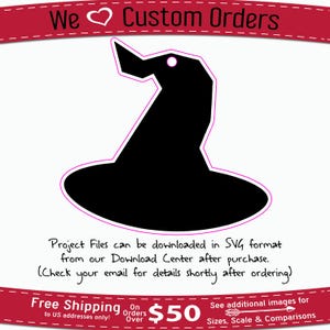 Witch Hat Keychain Blank: Clear Acrylic - Laser Cut Craft Shape