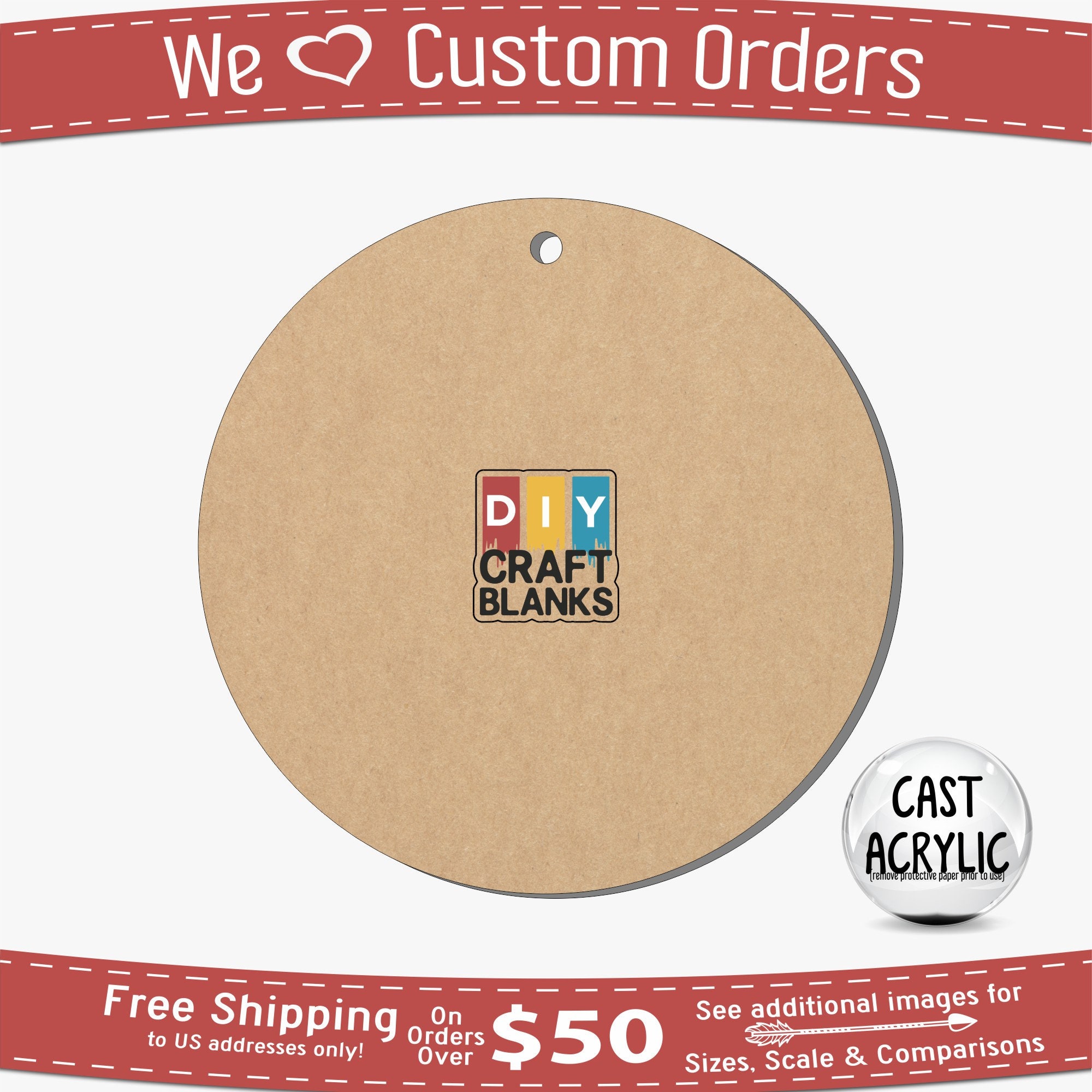 Circle acrylic blank (2 inch) BLACK –