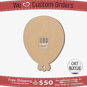 Acrylic Balloon Blank: DIY Keychain, Badge Reel, Craft Shapes