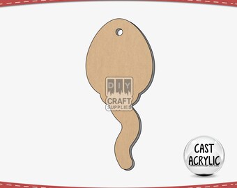 Sperm Acryl Rohling: Laser Cut DIY Craft Form