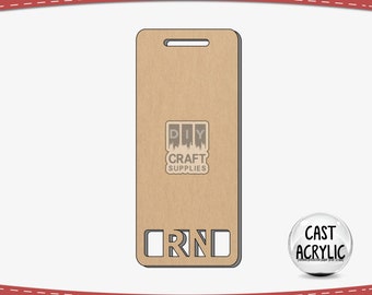 RN Acryl Badge Buddy Blank, Vertikales Rechteck ID Badge