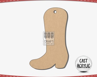 Cow Girl Boots, Keychain, Badge Reel, Cow Girl, Boots, Craft Blank, DIY Craft, Craft Shape, Acrylic Craft Blank for DIY Projects