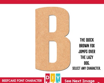 Puede incluir: Una letra B de acrílico marrón, en la fuente Beefcake, para manualidades. La letra tiene 30,5 cm de alto y está hecha de acrílico transparente fundido. La letra está sobre un fondo blanco. El texto "DIY CRAFT SUPPLIES" está en la esquina inferior derecha de la imagen.