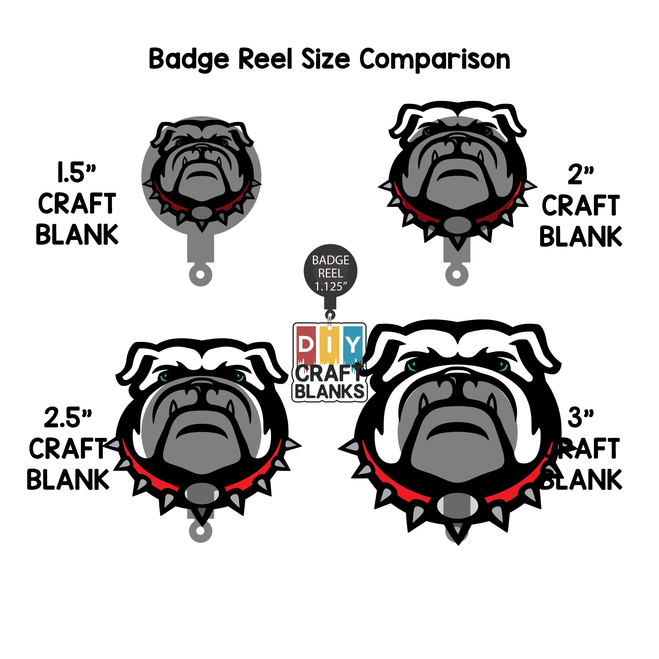 Bulldog, Bulldogs, Cartoon Bulldog Face, Keychain, Badge Reel, DIY, Craft,  Blank, Phone Grip 