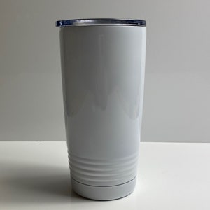 Sublimatable 20oz White Vacuum Insulated Tumbler with Lid, Sublimation Tumbler