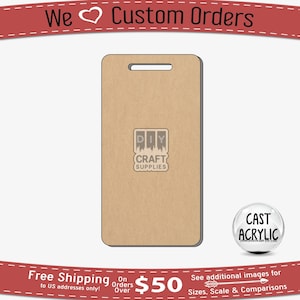 Acrylic Badge Buddy Blank, Blank ID Badge, Marker Parker Acrylic Blank, Rectangle Acrylic Blank, Square Badge Buddy, Vertical Badge Buddy