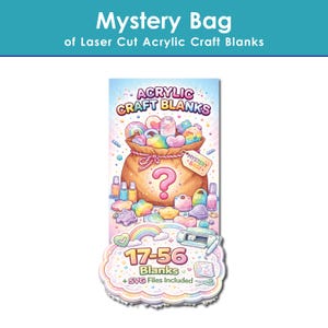 Clear Acrylic Mystery Bag for Crafts — Random Craft Blanks for Keychains, Bag Tags, Ornaments | DIY Craft Supply Grab Bag