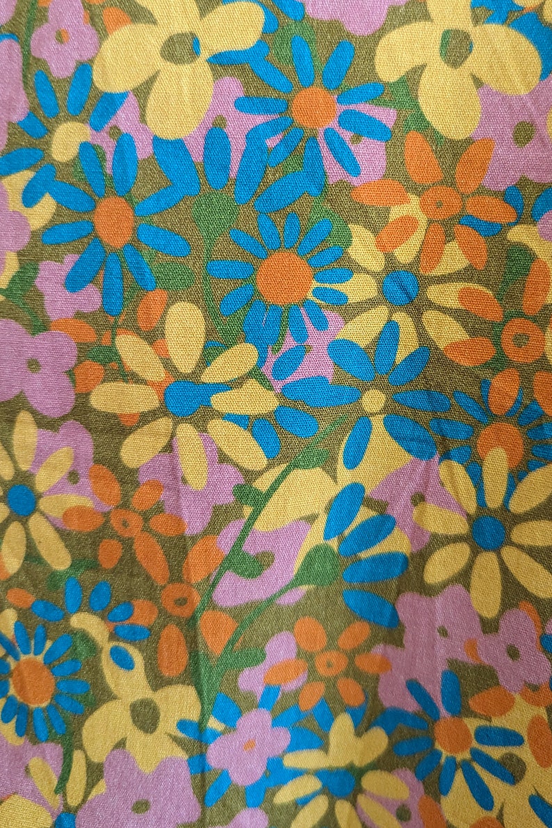 100% Cotton Purple Orange Day Dress Garden