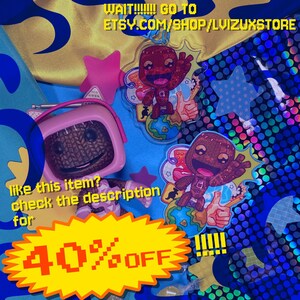 LITTLE BIG PLANET Sackboy Acryl-Schlüsselanhänger und Sticker - lbp - Kindheitsspiel - niedlich