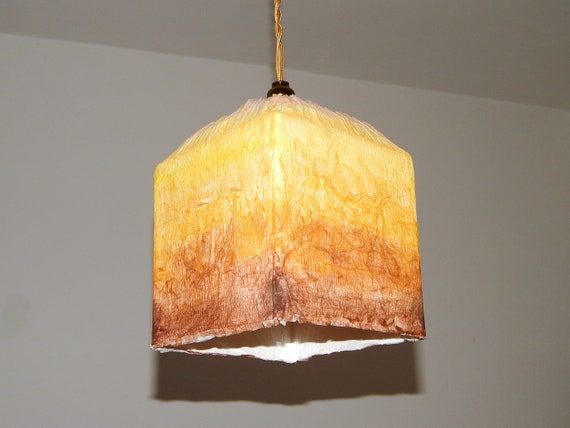 Pendant Paper Chandelier Shadow Lights Ceiling Light Fixture Paper Shade Spider Chandelier African Chandelier Yellow Brown Lamp Shade