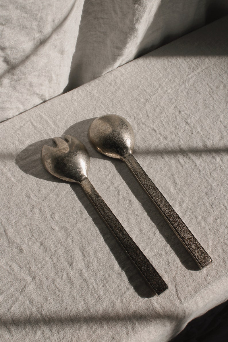 Contemporary Textured Aluminum Serving Spoon & Spork image 8