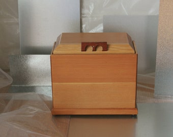 Hand Crafted Wood Chest Box With Two Finger Lid Handle