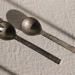 Contemporary Textured Aluminum Serving Spoon & Spork image 1