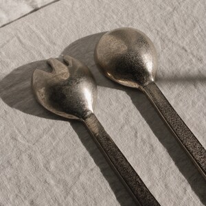 Contemporary Textured Aluminum Serving Spoon & Spork image 3