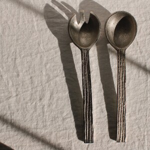 Contemporary Textured Aluminum Serving Spoon & Spork image 2