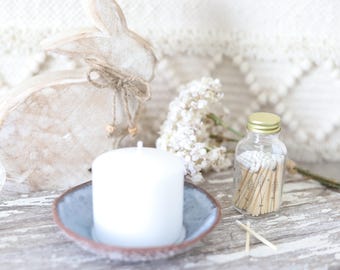 Misty Blue Terracotta Brown Hummingbird Handmade Ceramic Pottery Spa Soap Bowl Rustic Hand-Built Rustic Farmhouse Gift Pottery Candle Dish