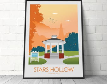 Star Hollow Gilmore Girls TV Prints. Stars Hollow Minimalist Poster, Alternative Poster, Poster Art print, TV Poster, Wall Art, Prints