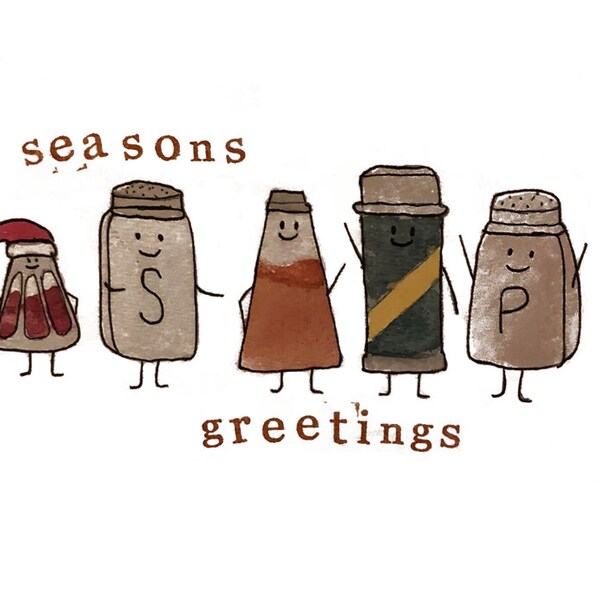 Seasons Greetings Pun Funny Holiday Card