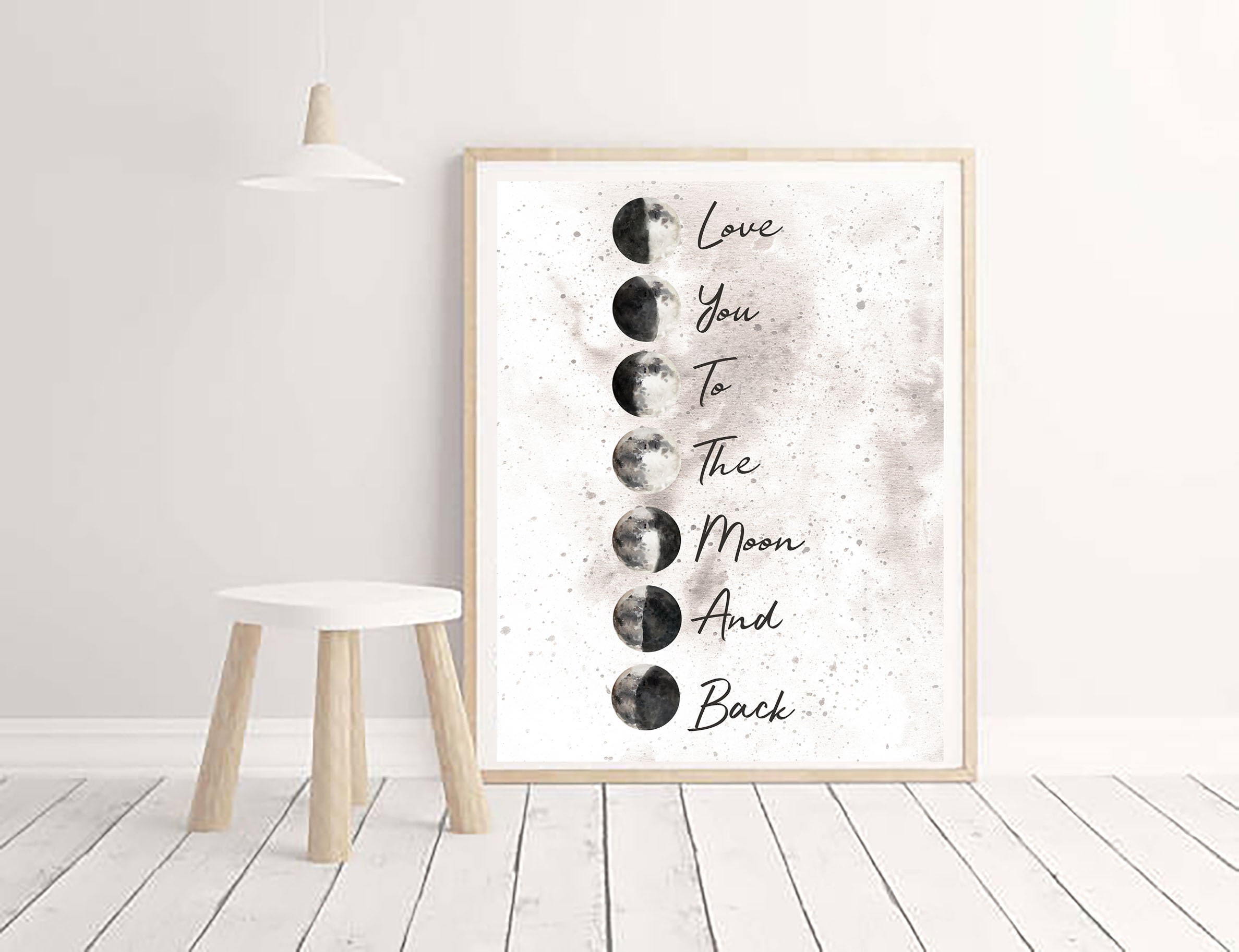 Love You To The Moon And Back White Nursery Print Etsy Love You To The Moon And Back White Nursery Print Etsy