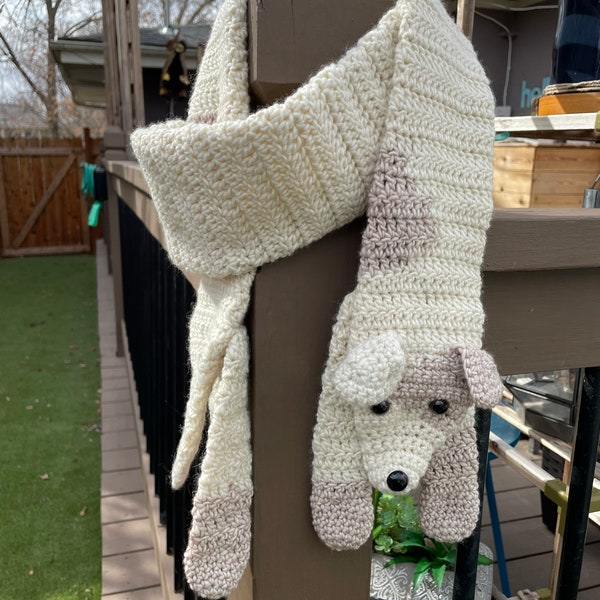 Crocheted Animal Scarf, Dog, Handmade
