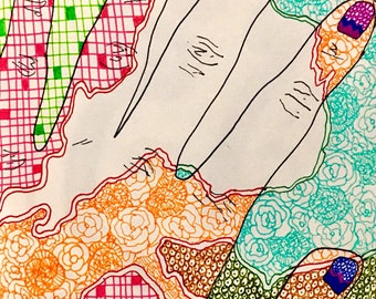 Disegno colorato a mano Zentangle