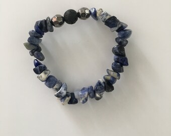 Mémoire étendue. Bracelet de personnes âgées. La sodalite / lave Perle Bracelet de guérison.