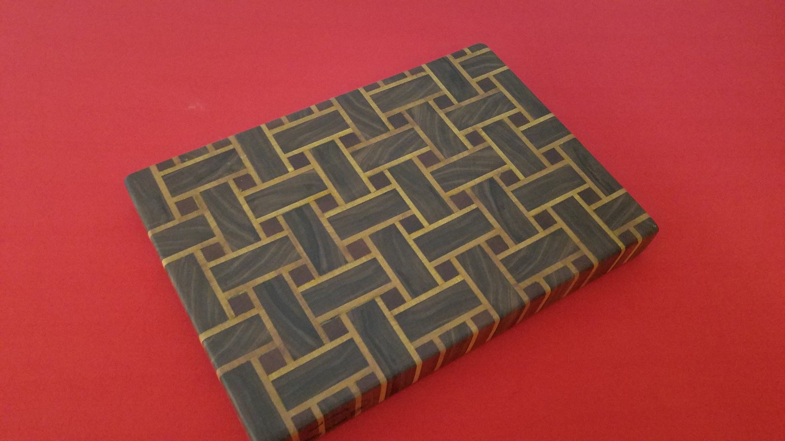 Cutting board end grain wood basket weave pattern butcher Etsy