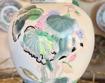 Vintage Toyo Lotus Ginger Jar Lamp