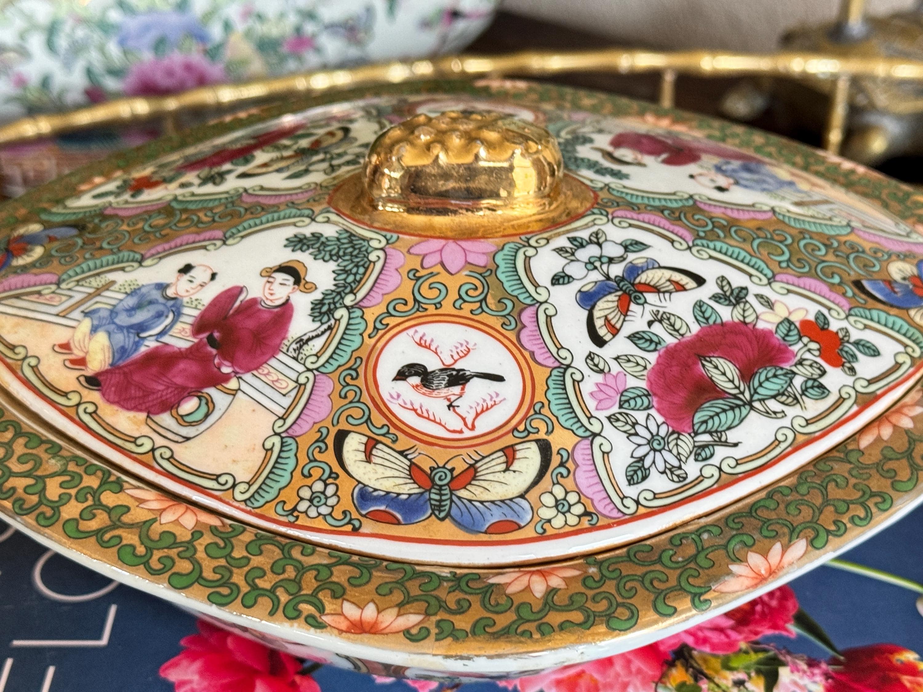 アンティーク　チャイナ　ローズメダリオン ２枚　Chinese Rose antique rose medallion products for sale | eBay