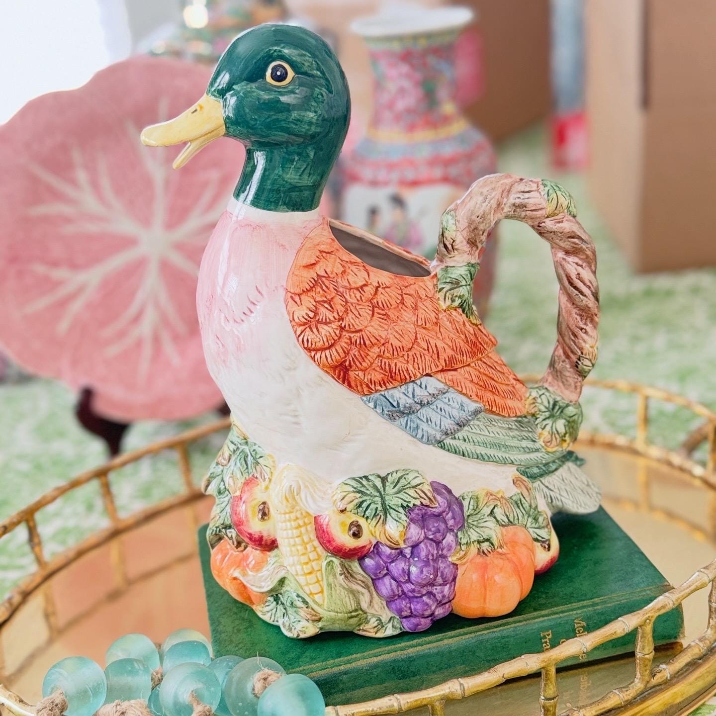 Vintage Fitz and Floyd Mallard Duck Pitcher - Etsy