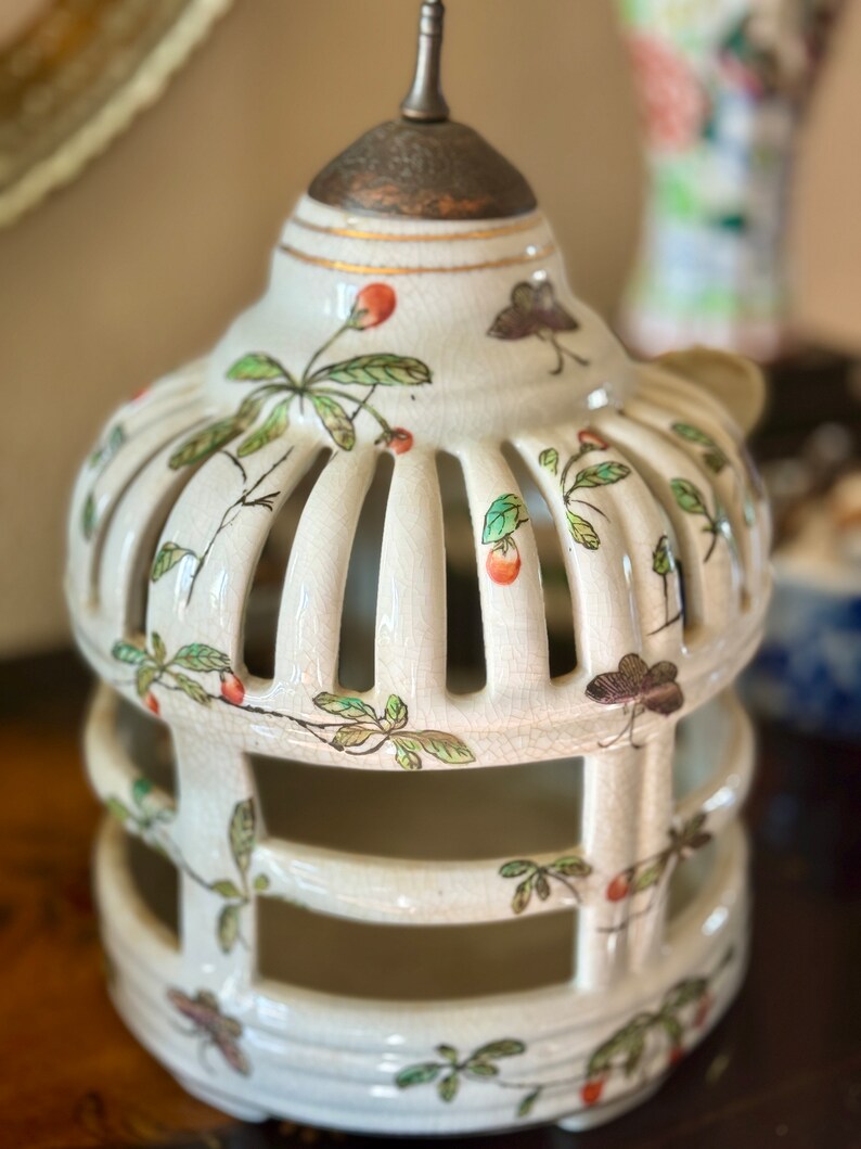 Chinese Ceramic Bird Cagebeautiful for a Succulent Etsy