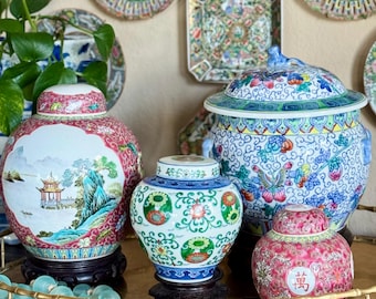Bespoke Ginger Jar Collection Instant Vignette of 4 Pieces