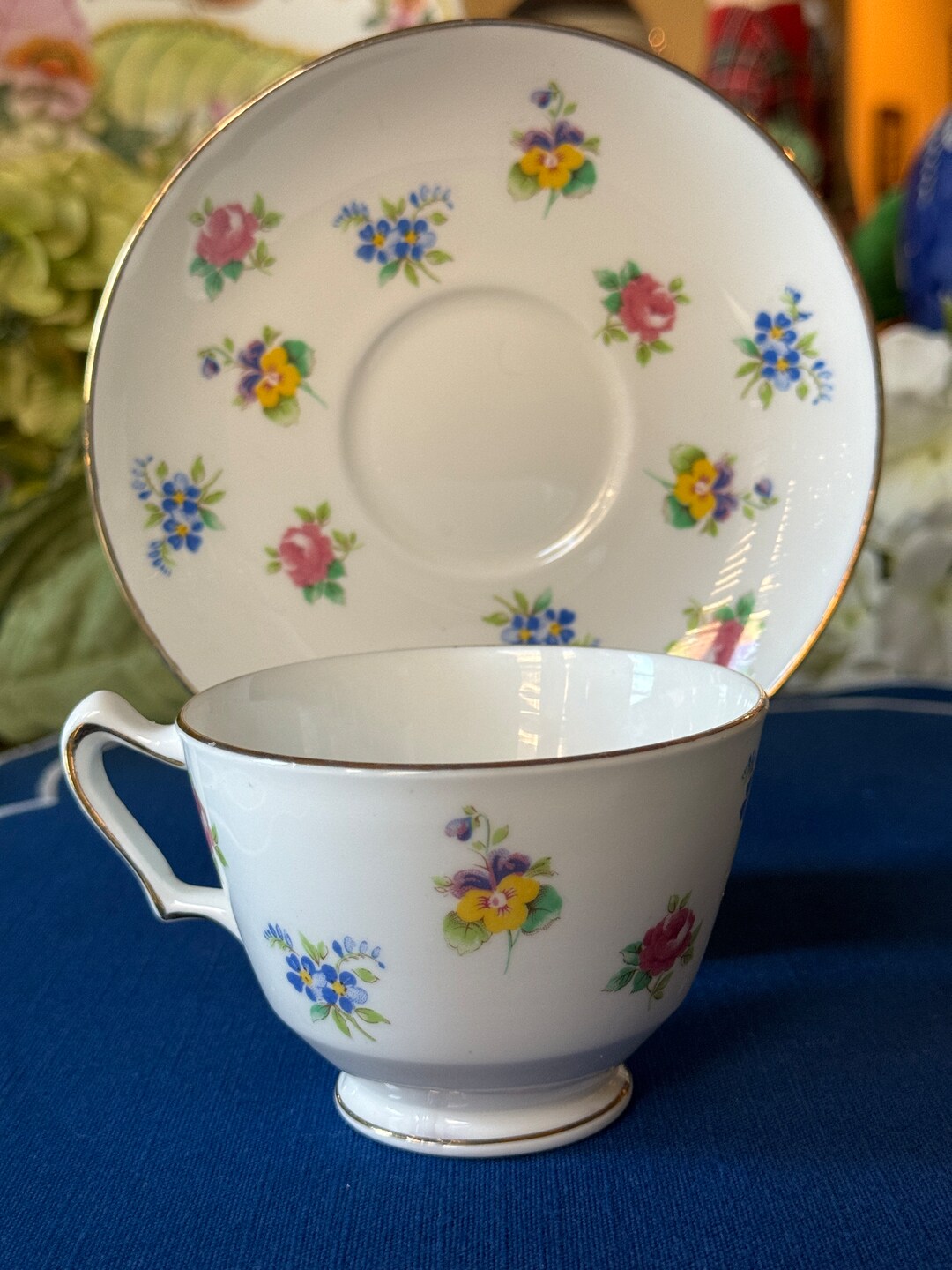 Crown Staffordshire Bone China Tea Cup and Saucer Etsy