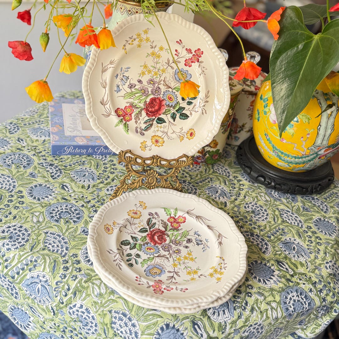 Set of Four Copeland Spode Romney Pattern Floral Plates - Etsy