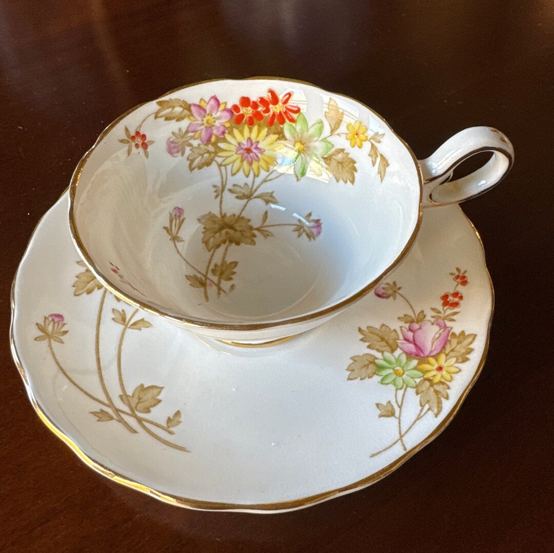 Grosvenor Bone China Tea Cup and Saucer Etsy
