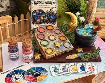 Mondfarben Wichtel Miniatur Farbenpalette Wichtelzubehör Miniaturwelt Handgemacht