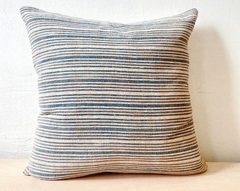 Pillow, Decorative pillow, throw pillow, brown cotton, organic cotton, natural indigo, ethically made, artisan, handwoven, mexico