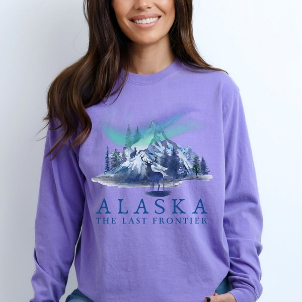 Long Sleeve Northern Lights Alaska Shirt Comfort Colors Alaska Cruise Shirt Alaska Girls Trip Alaska Gifts Girls Trip Shirts Alaska T Shirt
