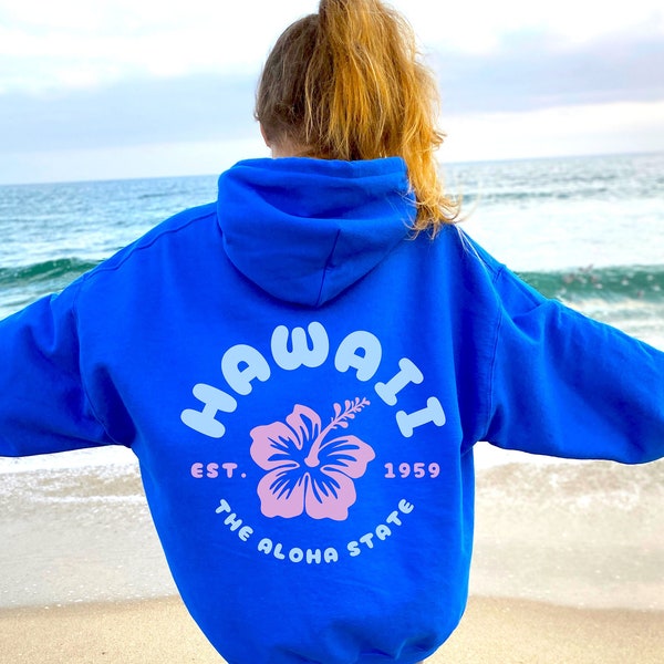 Hawaii Sweatshirt Hawaii Beach Hoodie Coconut Girl Hibiscus Shirt Beach Sweatshirt Hawaii Hoodie Hawaii Vacation Aesthetic Hoodie