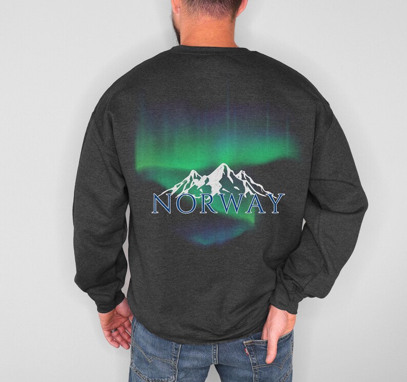 Norway Sweatshirt Northern Lights Nordic Sweater Mens Norway Crewneck