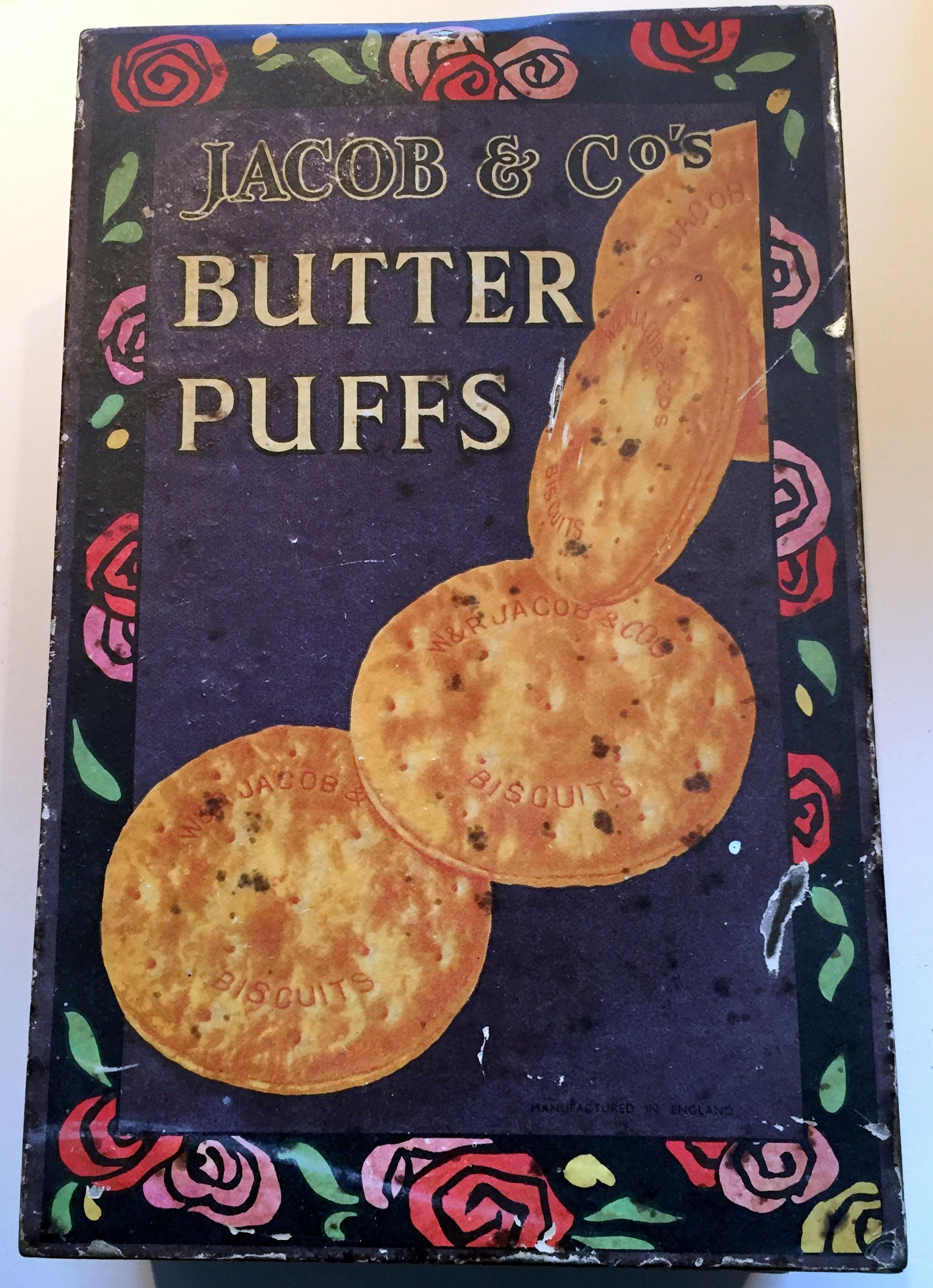 Vintage Jacob & Co. Butter Puffs British Biscuit Cracker Tin Etsy