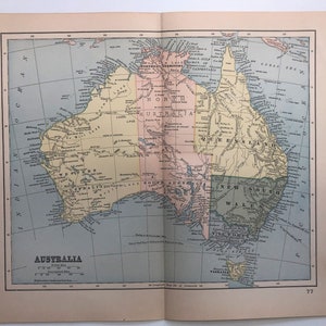 No.5295 Original 1892 Map of Australia