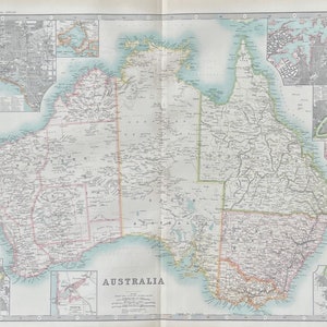 No.6286 Original 1910 Map of Australia