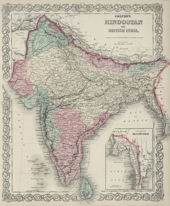 map of british india Original 1874 Map Of British India Etsy map of british india
