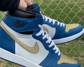 jordan 1s blue and gold