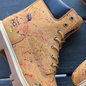 Custom paint splatter Timberland Boots (can be made however you’d like)