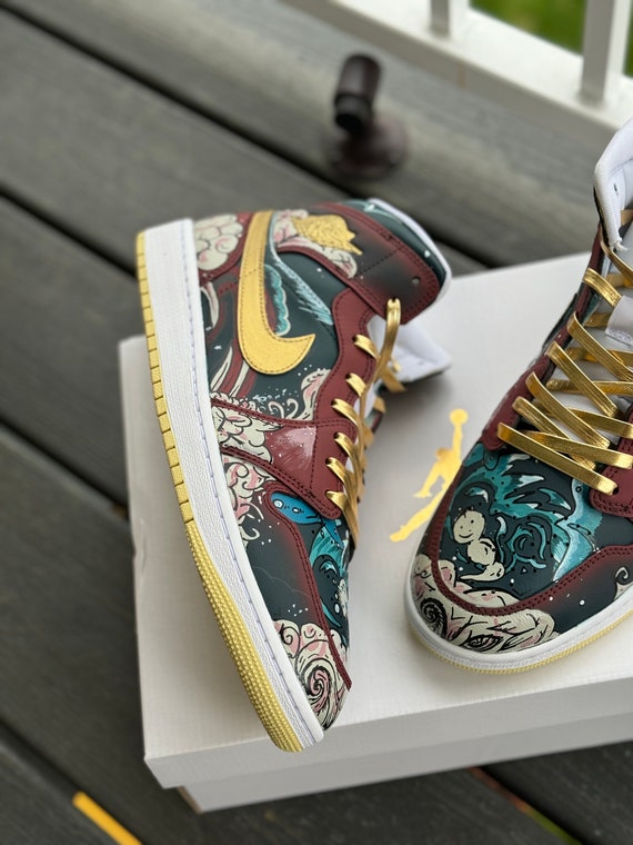 Custom Japanese Style Artwork Themed Jordan 1 can Make However You d Like It Etsy Sweden