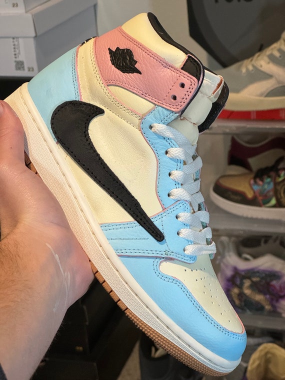 Easter Sunday Custom Travis Scott Jordan 1 Highs Union Style